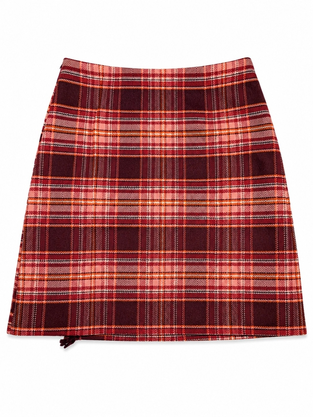 St Johns Bay Plaid Fringe A-Line Skirt - Picture 3 of 5